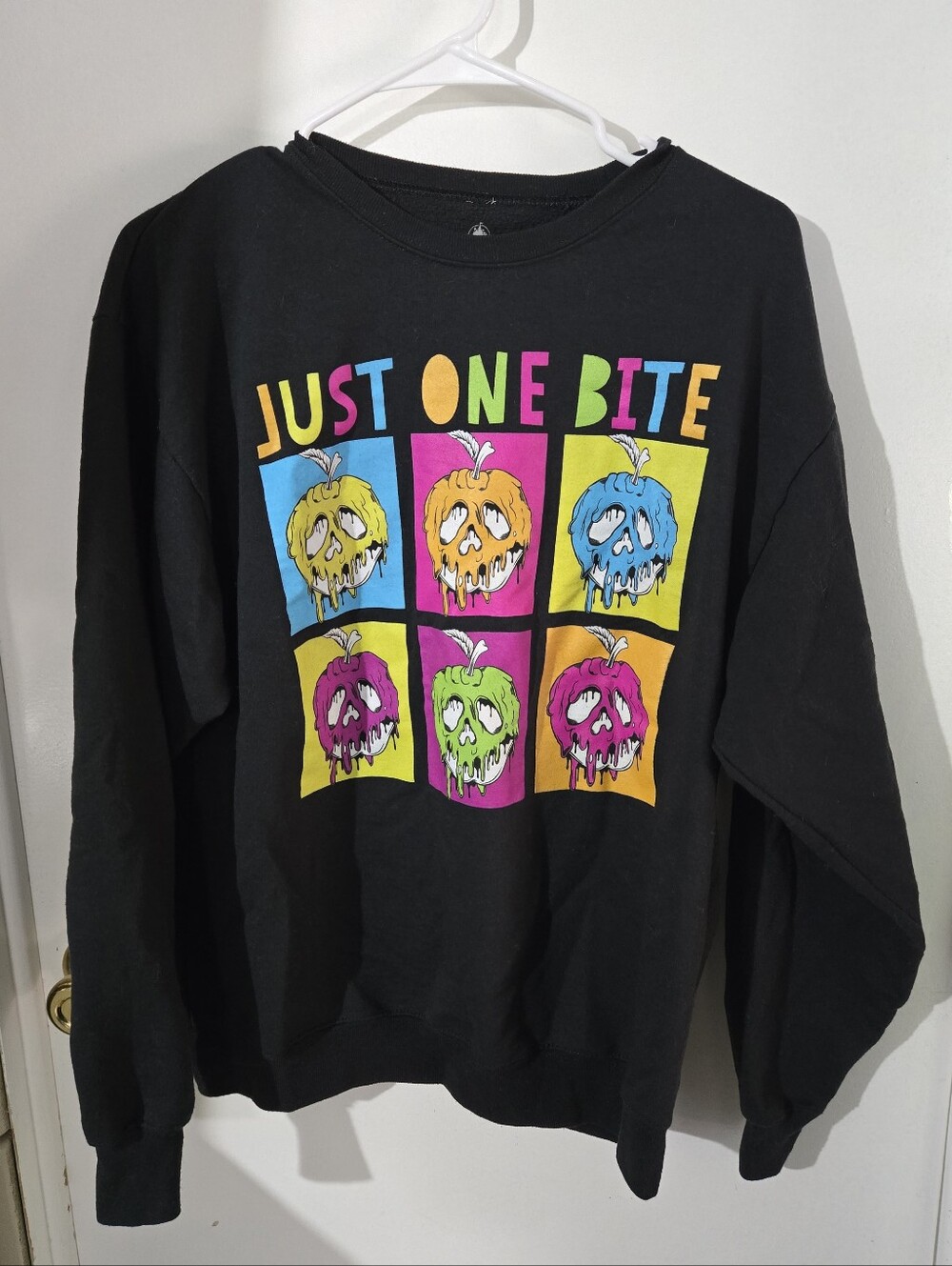 Disney halloween Just One Bite Graphic Sweatshirt Edgy Gothic streetwear Medium